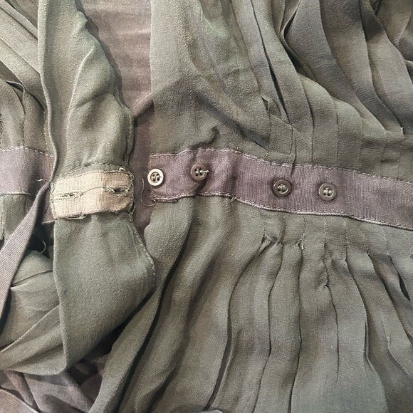 Miilla Sheer 100% Silk Size Large Wrap Shirt Charcoal Gray. New With Tags. - Picture 5 of 8